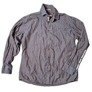 2 for $20 Pronto Uomo Dandelion Print Button Front Formal Dress Shirt Size XL